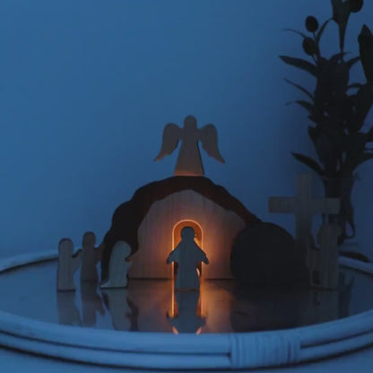 Hand Made Resurrection Scene. Easter Decor.